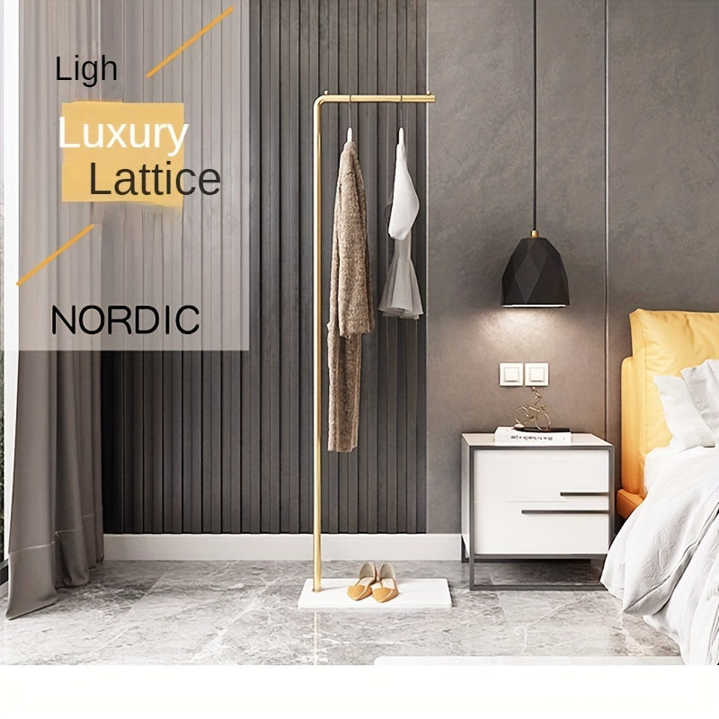 Nordic Modern Metal Valet Stand - Freestanding Multipurpose Suit Rack with Special Functions - Bedroom Clothing and Accessories Organizer