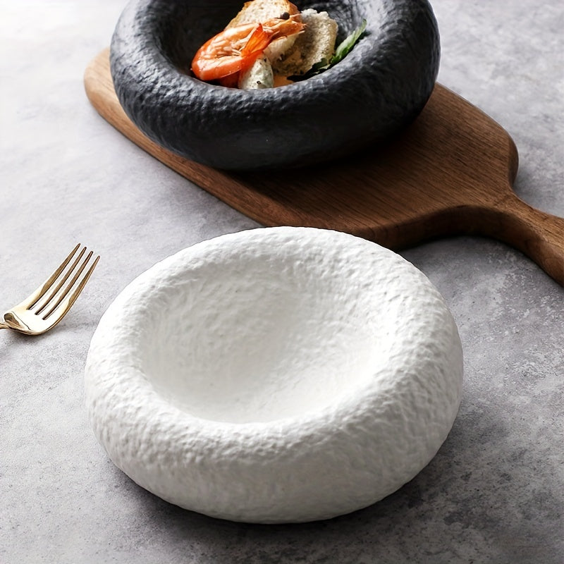 1pc, Retro Ceramic Cold Dishes for Western Food, Salad Bowls, and Desserts - Perfect for Hotel Restaurants and Parties