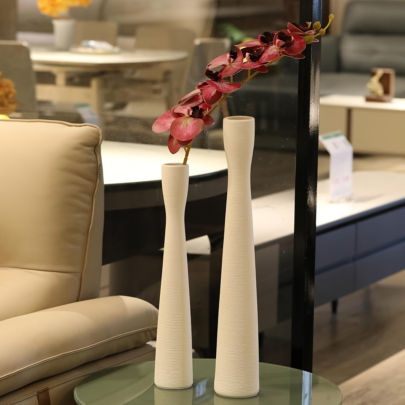 Ceramic Vase for Pampas Grass Minimalist Style Flower Vase Tall Skinny Design Perfect for Entryway Bookshelf Fireplace Home Decor Ideal Mother's Day Gift