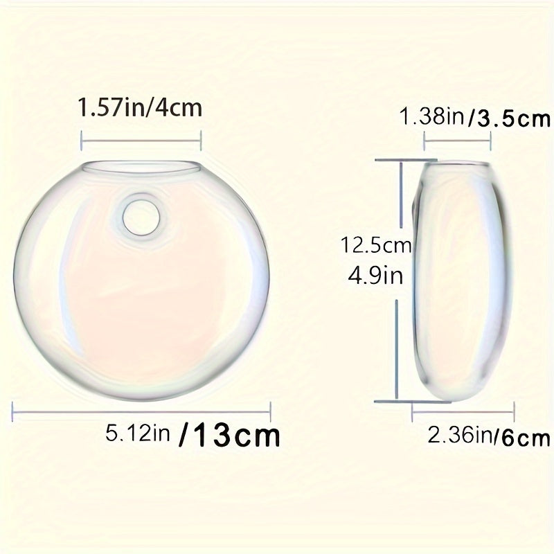 2/4pcs Hanging Glass Terrariums - Unique Oblate Flower Vases for Hydroponics - Create Indoor Hanging Gardens - Perfect Spring Summer Decor for Home, Office & Living Room - A Stylish Gift Idea