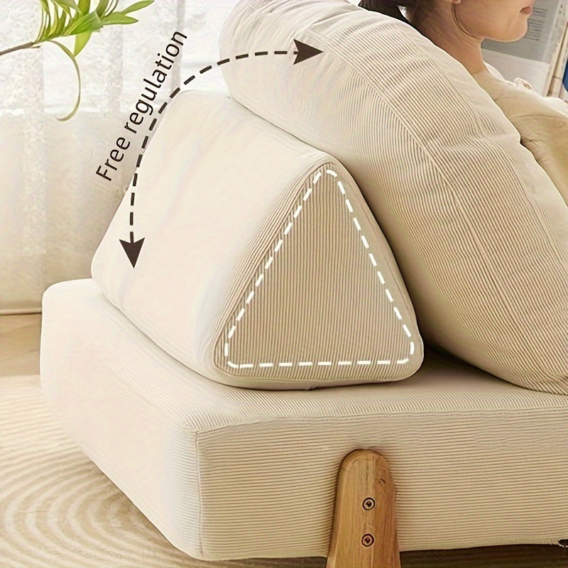 Convertible Folding Sofa Bed, Multifunctional Foldable Floor Couch with Wood-Based Panel and Cotton, Hardwood Frame, Space-Saving Design for Living Room, Bedroom, Outdoor Use - 1pc