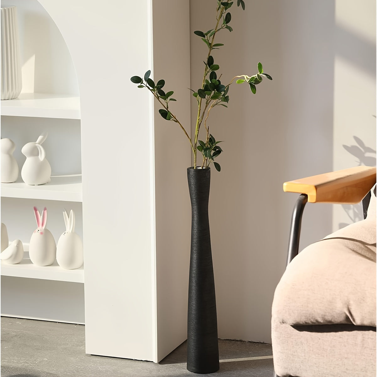 Ceramic Vase for Pampas Grass Minimalist Style Flower Vase Tall Skinny Design Perfect for Entryway Bookshelf Fireplace Home Decor Ideal Mother's Day Gift