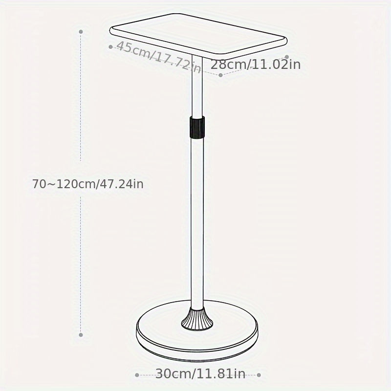 Adjustable Height Floor Stand for Laptops, Carbon Steel Standing Desk Converter with Adjustable Viewing Angle for Bed, Sofa, and Desk Use – Portable Computer Stand with Free Lifting Feature