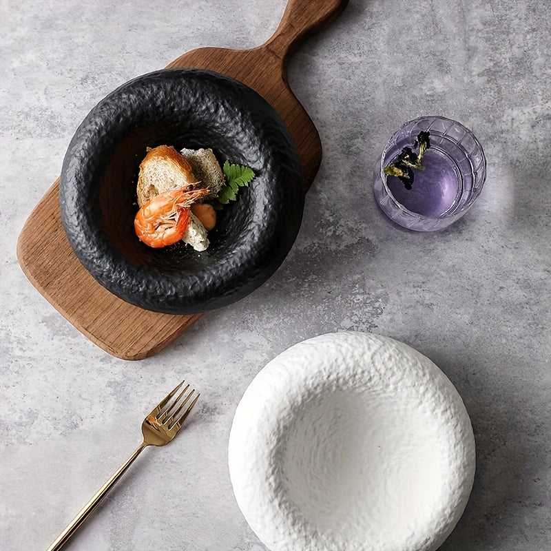 1pc, Retro Ceramic Cold Dishes for Western Food, Salad Bowls, and Desserts - Perfect for Hotel Restaurants and Parties